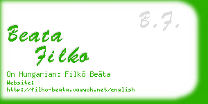 beata filko business card