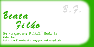 beata filko business card